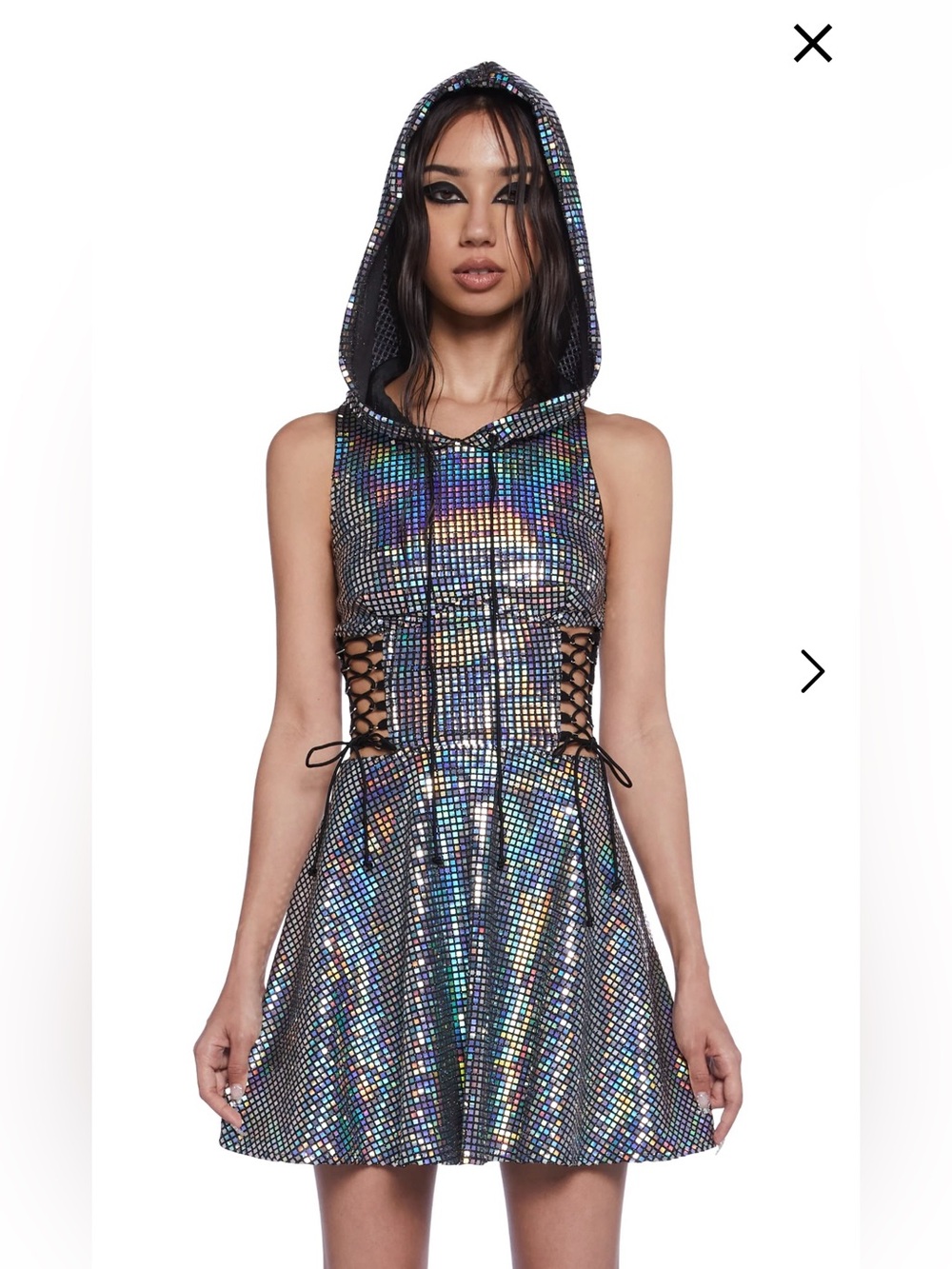 NWT Dolls Kill / Club Exx Cosmic Disco Mini Dress - Picture 4 of 5